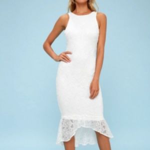 Lulu's "Sparkling Rose White Lace Bodycon Midi"